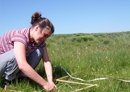 Photo of researcher doing field work